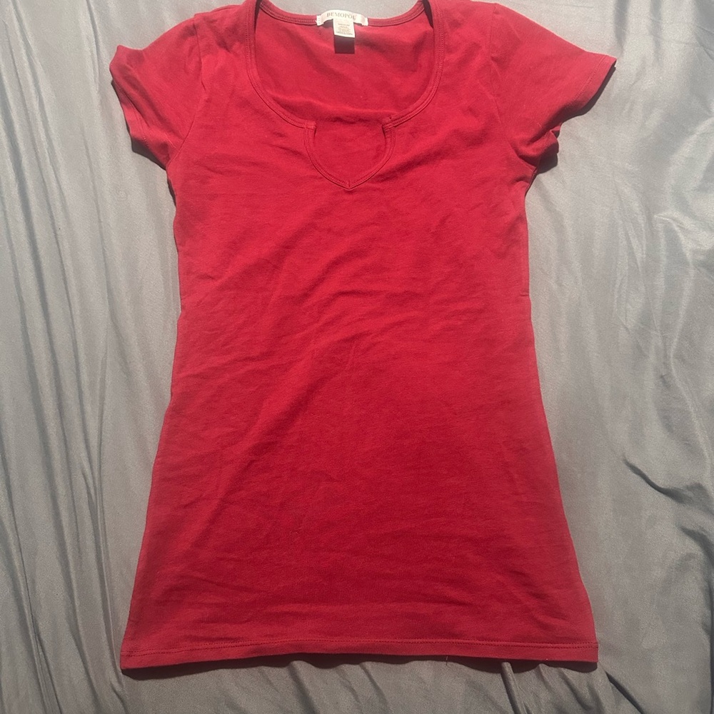 Women's Red Short Sleeve Top